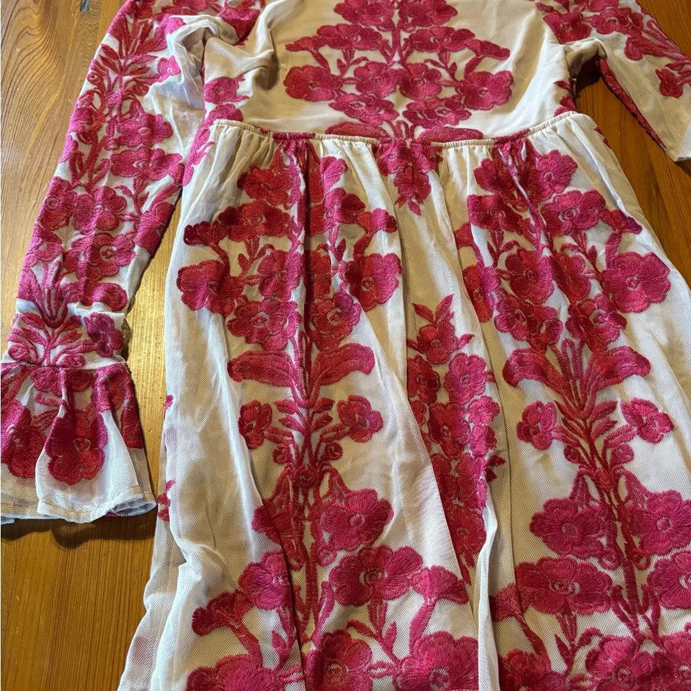 For Love And Lemons Pink Floral Embroidered Dress - Picture 3 of 6